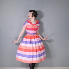 Load image into Gallery viewer, 50s VICKY VAUGHN CANDY STRIPE FULL SKIRTED SUN DRESS AND BOLERO - XS-S