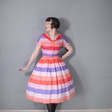 Load image into Gallery viewer, 50s VICKY VAUGHN CANDY STRIPE FULL SKIRTED SUN DRESS AND BOLERO - XS-S