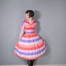 Load image into Gallery viewer, 50s VICKY VAUGHN CANDY STRIPE FULL SKIRTED SUN DRESS AND BOLERO - XS-S