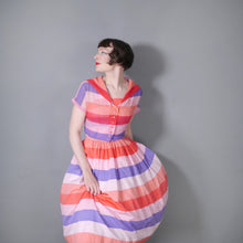 Load image into Gallery viewer, 50s VICKY VAUGHN CANDY STRIPE FULL SKIRTED SUN DRESS AND BOLERO - XS-S