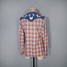 Load image into Gallery viewer, KENNY ROGERS / KARMAN 70s 80s RED CHECK WESTERN EMBROIDERED SHIRT - S-M