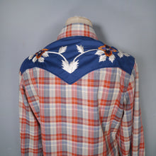 Load image into Gallery viewer, KENNY ROGERS / KARMAN 70s 80s RED CHECK WESTERN EMBROIDERED SHIRT - S-M