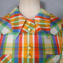 70s COLOURFUL RAINBOW CHECK CROPPED JACKET XS Sartorial Matters