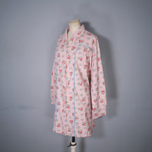 Load image into Gallery viewer, 40s LINENIDE PINK ROSE FLORAL COTTON HOUSE SMOCK - M