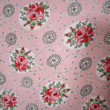 Load image into Gallery viewer, 40s LINENIDE PINK ROSE FLORAL COTTON HOUSE SMOCK - M