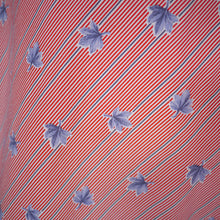 Load image into Gallery viewer, 70s does 50s RED AND BLUE LEAF PRINT SUN DRESS WITH TIE STRAPS - XS