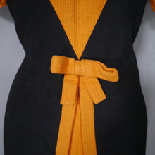 Load image into Gallery viewer, 60s BLACK AND ORANGE COLOURBLOCK SHIFT DRESS - M