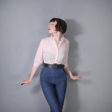 Load image into Gallery viewer, 50s BALLET PINK SEMI SHEER &quot;STARDUST&quot; BLOUSE SHIRT - XS-S