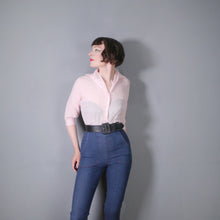 Load image into Gallery viewer, 50s BALLET PINK SEMI SHEER &quot;STARDUST&quot; BLOUSE SHIRT - XS-S