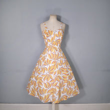 Load image into Gallery viewer, 40s 50s YELLOW LEAF PRINT FIT AND FLARE DRESS AND BOLERO - L / volup