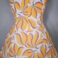 Load image into Gallery viewer, 40s 50s YELLOW LEAF PRINT FIT AND FLARE DRESS AND BOLERO - L / volup