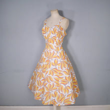 Load image into Gallery viewer, 40s 50s YELLOW LEAF PRINT FIT AND FLARE DRESS AND BOLERO - L / volup