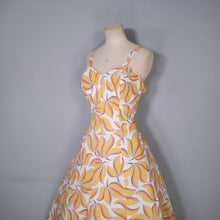 Load image into Gallery viewer, 40s 50s YELLOW LEAF PRINT FIT AND FLARE DRESS AND BOLERO - L / volup