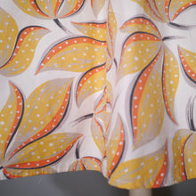 Load image into Gallery viewer, 40s 50s YELLOW LEAF PRINT FIT AND FLARE DRESS AND BOLERO - L / volup