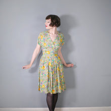 80s does 40s ANNE BROOKS GREEN PEAR AND CHERRY PRINT TEA DRESS S Sartorial Matters