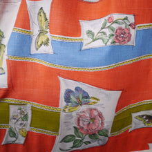 Load image into Gallery viewer, 50s RED NOVELTY BUTTERFLY AND VICTORIAN LADIES PRINT DRESS - XS