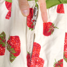 Load image into Gallery viewer, 50s REVERSIBLE STRAWBERRY PRINT AND SOLID GREEN SUN DRESS - XS