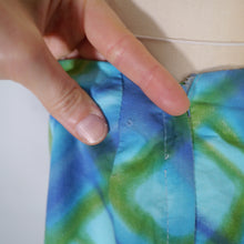 Load image into Gallery viewer, 50s 60s BLUE AND GREEN CHECK 2 PIECE SHORTS AND HALTER SUN TOP - S