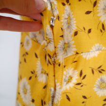 Load image into Gallery viewer, 40s YELLOW FLORAL PRINT SOFT RAYON TEA DRESS - S-M