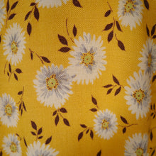 Load image into Gallery viewer, 40s YELLOW FLORAL PRINT SOFT RAYON TEA DRESS - S-M