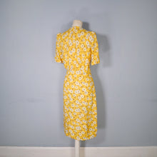 Load image into Gallery viewer, 40s YELLOW FLORAL PRINT SOFT RAYON TEA DRESS - S-M