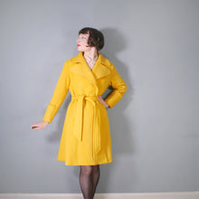 Load image into Gallery viewer, 70s BRIGHT YELLOW PURE WOOL WRAP COAT WITH BELT - M