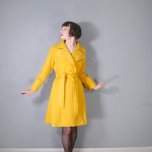 Load image into Gallery viewer, 70s BRIGHT YELLOW PURE WOOL WRAP COAT WITH BELT - M