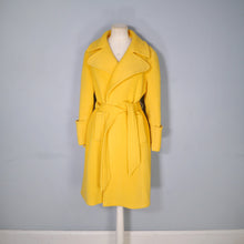 Load image into Gallery viewer, 70s BRIGHT YELLOW PURE WOOL WRAP COAT WITH BELT - M