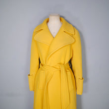 Load image into Gallery viewer, 70s BRIGHT YELLOW PURE WOOL WRAP COAT WITH BELT - M