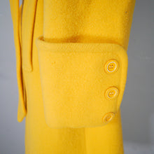 Load image into Gallery viewer, 70s BRIGHT YELLOW PURE WOOL WRAP COAT WITH BELT - M