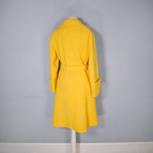 Load image into Gallery viewer, 70s BRIGHT YELLOW PURE WOOL WRAP COAT WITH BELT - M