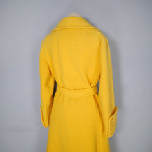 Load image into Gallery viewer, 70s BRIGHT YELLOW PURE WOOL WRAP COAT WITH BELT - M