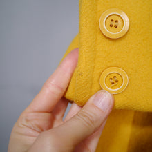 Load image into Gallery viewer, 70s BRIGHT YELLOW PURE WOOL WRAP COAT WITH BELT - M