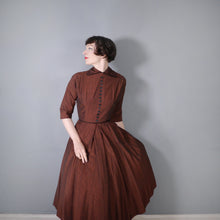 Load image into Gallery viewer, 50s BROWN MARTHA MANNING &quot;MISSES&quot; GOVERNESS STYLE DRESS - S