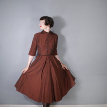 Load image into Gallery viewer, 50s BROWN MARTHA MANNING &quot;MISSES&quot; GOVERNESS STYLE DRESS - S