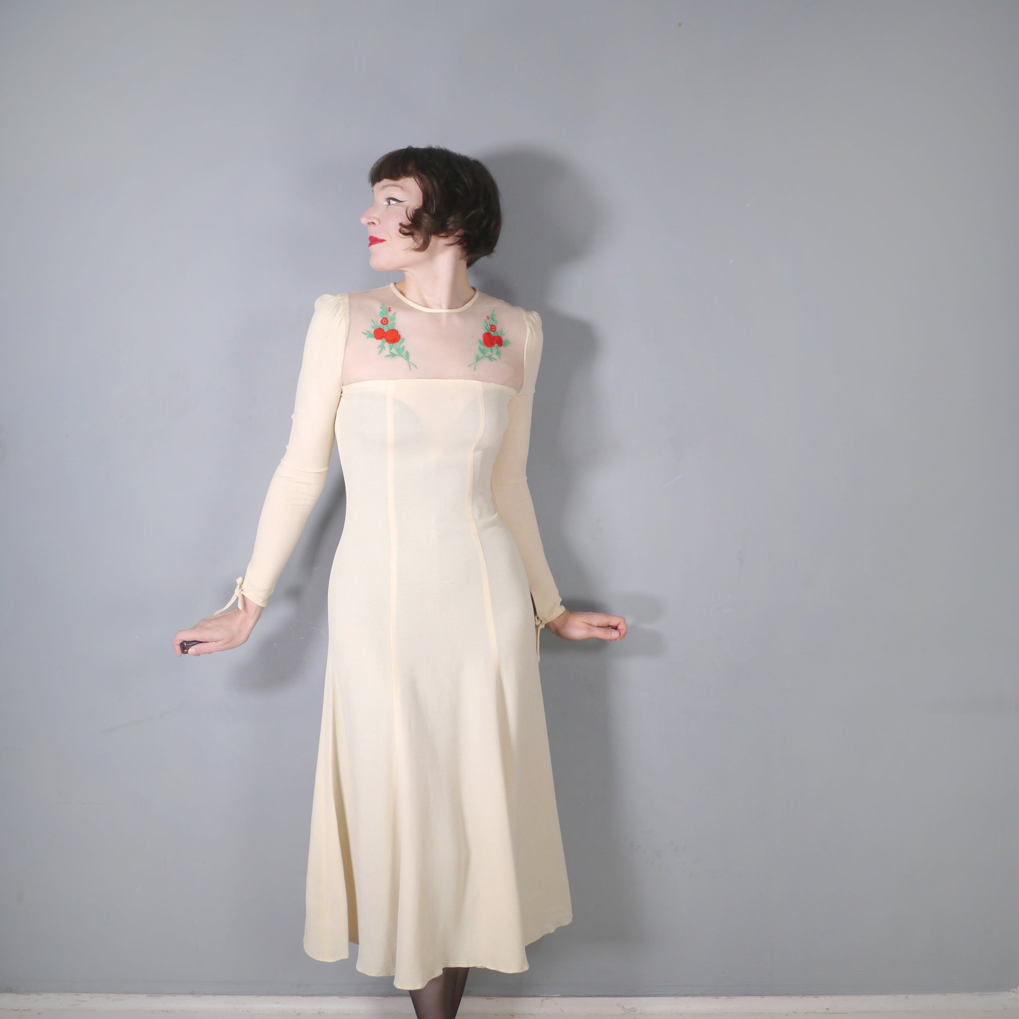 cream net dress Cream Off Shoulder Ruched Sheer Maxi Dress Beige / 8