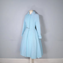 Load image into Gallery viewer, 50s 60s PASTEL BLUE &quot;RODEX&quot; SCOTCH TWEED PRINCESS FIT AND FLARE COAT - XS