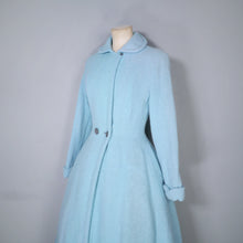 Load image into Gallery viewer, 50s 60s PASTEL BLUE &quot;RODEX&quot; SCOTCH TWEED PRINCESS FIT AND FLARE COAT - XS