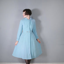 Load image into Gallery viewer, 50s 60s PASTEL BLUE &quot;RODEX&quot; SCOTCH TWEED PRINCESS FIT AND FLARE COAT - XS