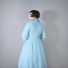 Load image into Gallery viewer, 50s 60s PASTEL BLUE &quot;RODEX&quot; SCOTCH TWEED PRINCESS FIT AND FLARE COAT - XS