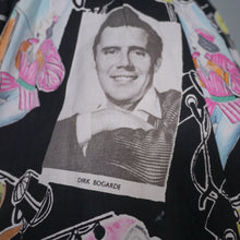 Load image into Gallery viewer, BLACK 50s 60s NOVELTY SKIRT IN THEATRICAL PRINT WITH HOLLYWOOD STARS - 27-28&quot;