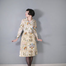 Load image into Gallery viewer, 60s SERBIN BOTANICAL PRINT DRESS WITH QUILTED SKIRT - XS-S