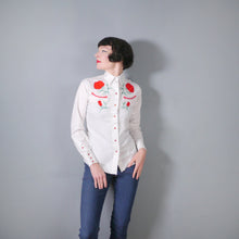 Load image into Gallery viewer, PANHANDLE SLIM WHITE ROSE EMBROIDERED WESTERN COWBOY SHIRT - XS-S