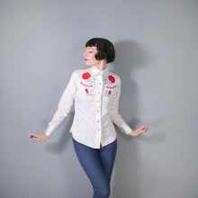 Load image into Gallery viewer, PANHANDLE SLIM WHITE ROSE EMBROIDERED WESTERN COWBOY SHIRT - XS-S