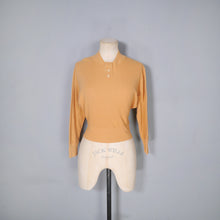 Load image into Gallery viewer, 50s 60s IAN PETERS ORANGE RIBBED COTTON DOLMAN SLEEVE TOP / SWEATER - M