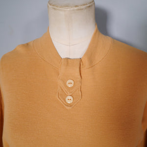 50s 60s IAN PETERS ORANGE RIBBED COTTON DOLMAN SLEEVE TOP / SWEATER - M