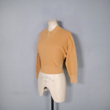 Load image into Gallery viewer, 50s 60s IAN PETERS ORANGE RIBBED COTTON DOLMAN SLEEVE TOP / SWEATER - M