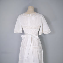 Load image into Gallery viewer, 70s WHITE JONATHAN LOGAN PINK TUCK AND LACE MEXICAN STYLE MAXI DRESS - XS-S