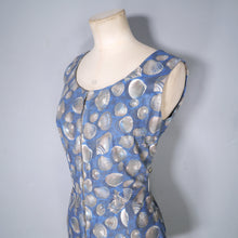 Load image into Gallery viewer, 50s LAZAR SPORTS BLUE GREY SHELL PRINT COTTON ROMPER / PLAYSUIT - XS
