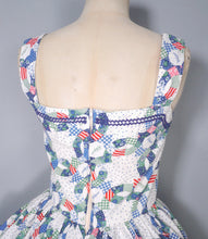 Load image into Gallery viewer, 80s DOES 50s CHIPIE WESTERN WEAR RICRAC PATCHWORK FULL SKIRTED SUN DRESS - XS-S